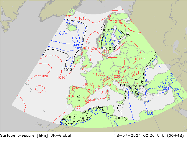 Luchtdruk (Grond) UK-Global do 18.07.2024 00 UTC