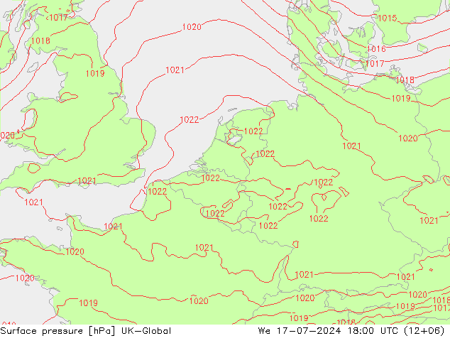 Luchtdruk (Grond) UK-Global wo 17.07.2024 18 UTC