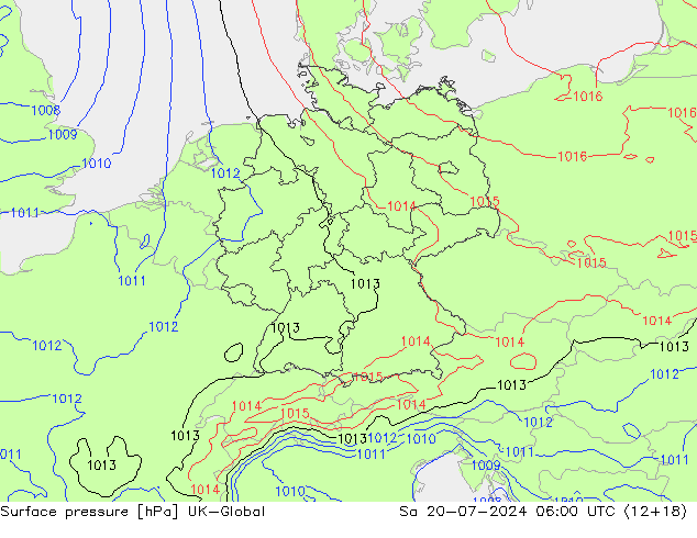 Luchtdruk (Grond) UK-Global za 20.07.2024 06 UTC