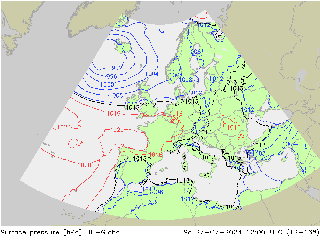 Luchtdruk (Grond) UK-Global za 27.07.2024 12 UTC