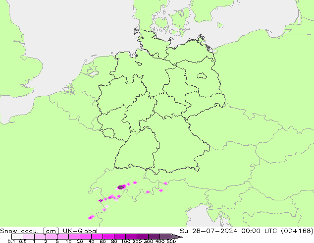 Totale sneeuw UK-Global zo 28.07.2024 00 UTC