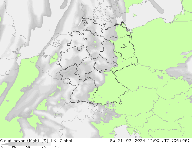 Bewolking (Hoog) UK-Global zo 21.07.2024 12 UTC