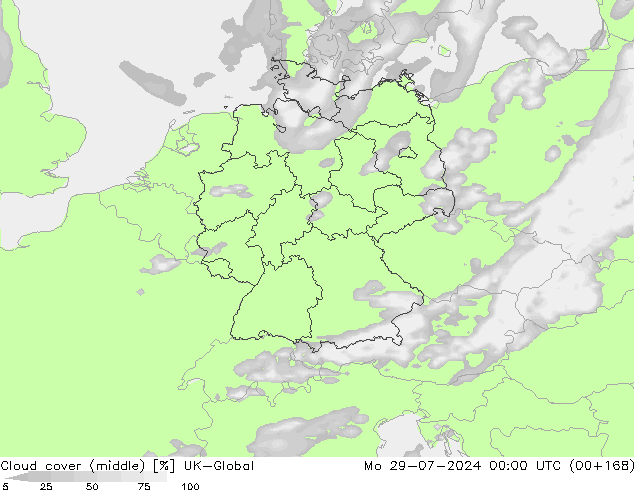 Bewolking (Middelb.) UK-Global ma 29.07.2024 00 UTC