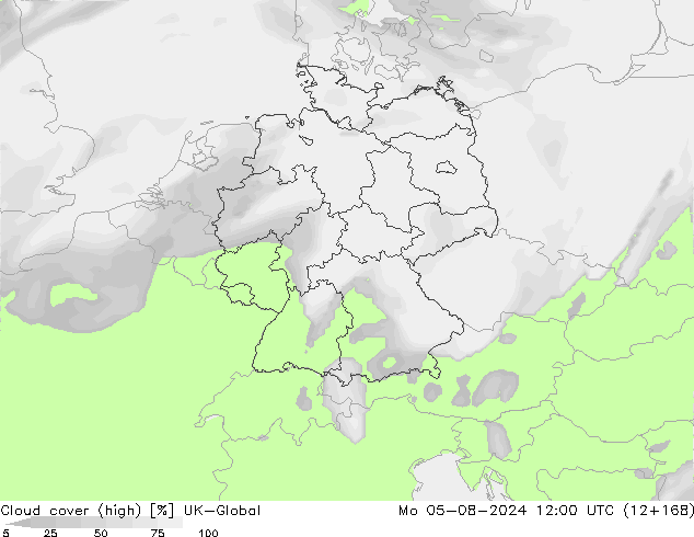 Bewolking (Hoog) UK-Global ma 05.08.2024 12 UTC