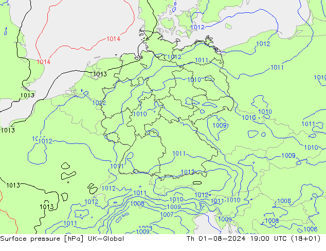 Luchtdruk (Grond) UK-Global do 01.08.2024 19 UTC