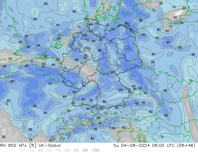 RV 850 hPa UK-Global zo 04.08.2024 06 UTC