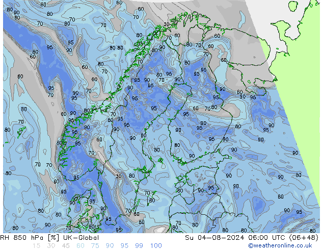 RV 850 hPa UK-Global zo 04.08.2024 06 UTC