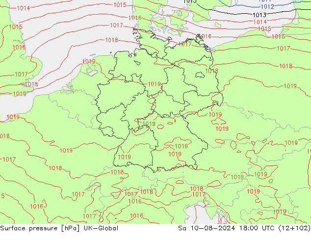 Luchtdruk (Grond) UK-Global za 10.08.2024 18 UTC