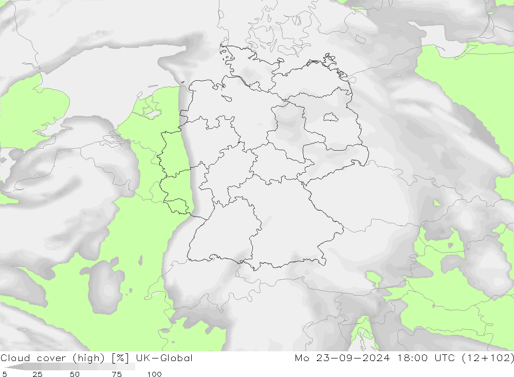 vysoký oblak UK-Global Po 23.09.2024 18 UTC