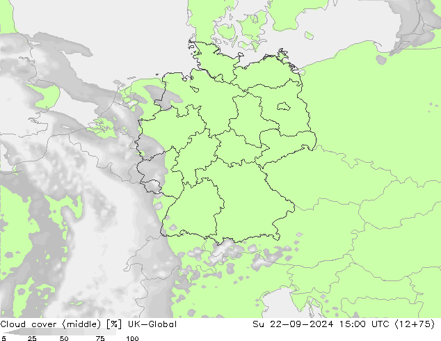 Cloud cover (middle) UK-Global Su 22.09.2024 15 UTC