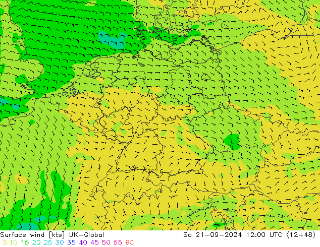 Surface wind UK-Global Sa 21.09.2024 12 UTC