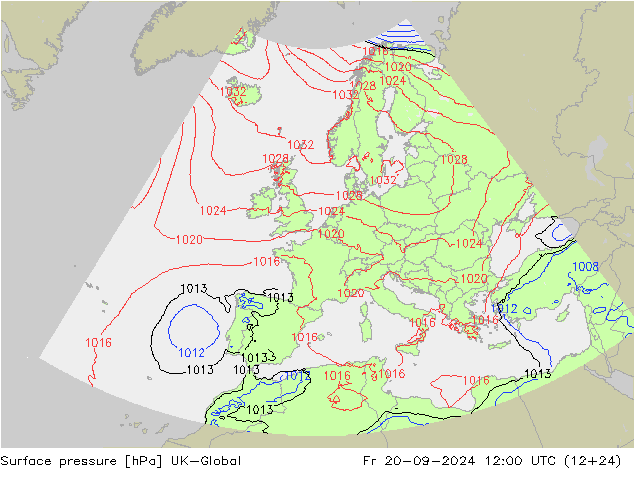 Surface pressure UK-Global Fr 20.09.2024 12 UTC