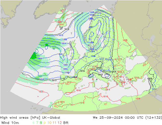 High wind areas UK-Global mer 25.09.2024 00 UTC