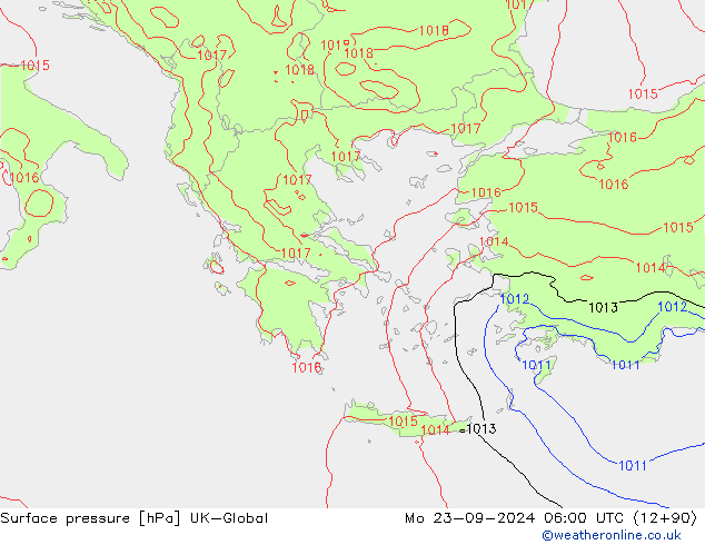 приземное давление UK-Global пн 23.09.2024 06 UTC