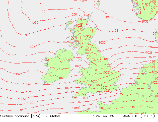 Yer basıncı UK-Global Cu 20.09.2024 00 UTC