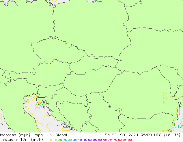 Izotacha (mph) UK-Global so. 21.09.2024 06 UTC