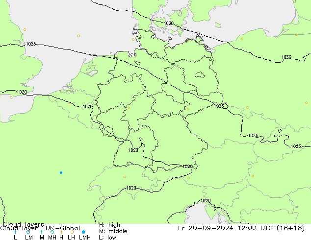 Cloud layer UK-Global Fr 20.09.2024 12 UTC
