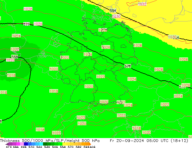 Schichtdicke 500-1000 hPa UK-Global Fr 20.09.2024 06 UTC