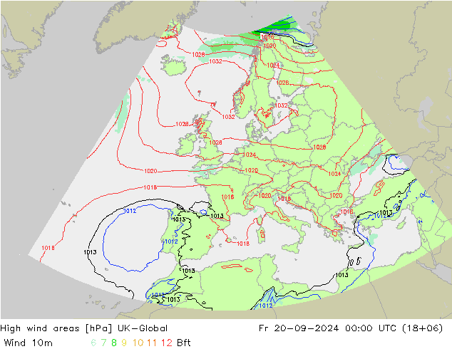 High wind areas UK-Global Fr 20.09.2024 00 UTC