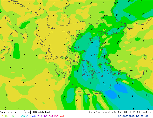 Surface wind UK-Global Sa 21.09.2024 12 UTC