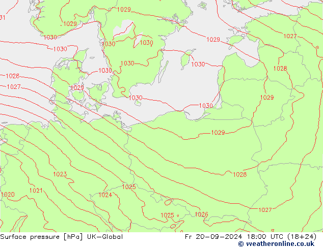 приземное давление UK-Global пт 20.09.2024 18 UTC