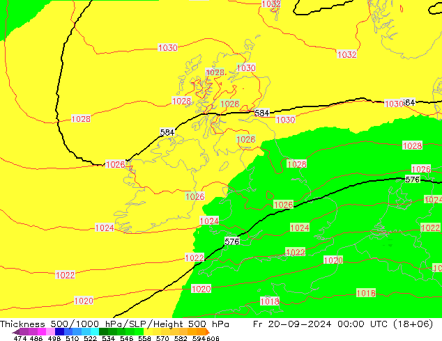 Thck 500-1000hPa UK-Global Fr 20.09.2024 00 UTC