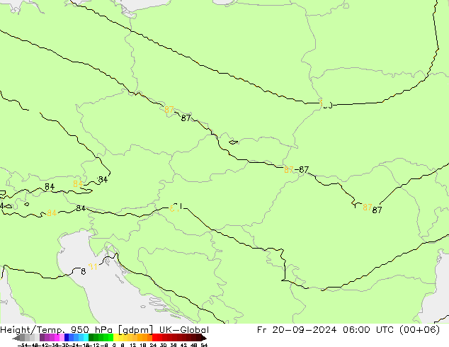 Height/Temp. 950 hPa UK-Global Pá 20.09.2024 06 UTC