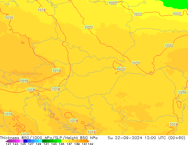 Thck 850-1000 hPa UK-Global Ne 22.09.2024 12 UTC