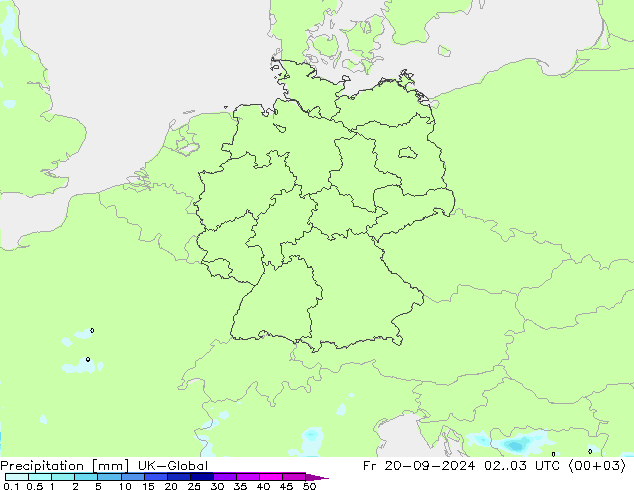 precipitação UK-Global Sex 20.09.2024 03 UTC