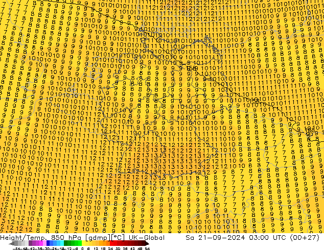 Height/Temp. 850 hPa UK-Global  21.09.2024 03 UTC