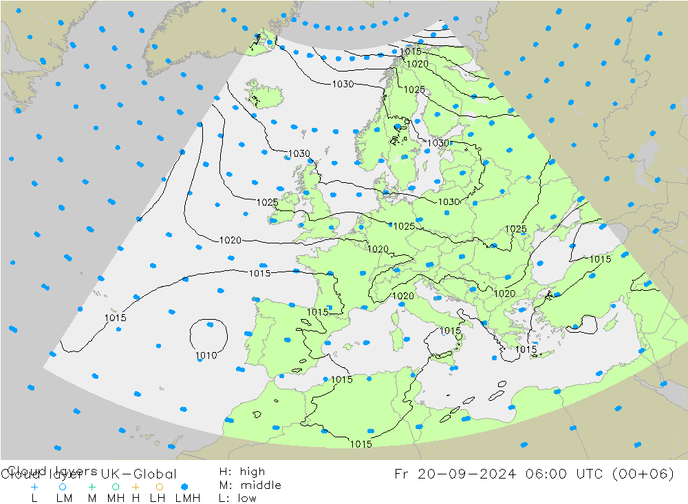 Cloud layer UK-Global Fr 20.09.2024 06 UTC