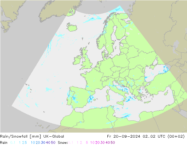 Regen/Sneeuwval UK-Global vr 20.09.2024 02 UTC