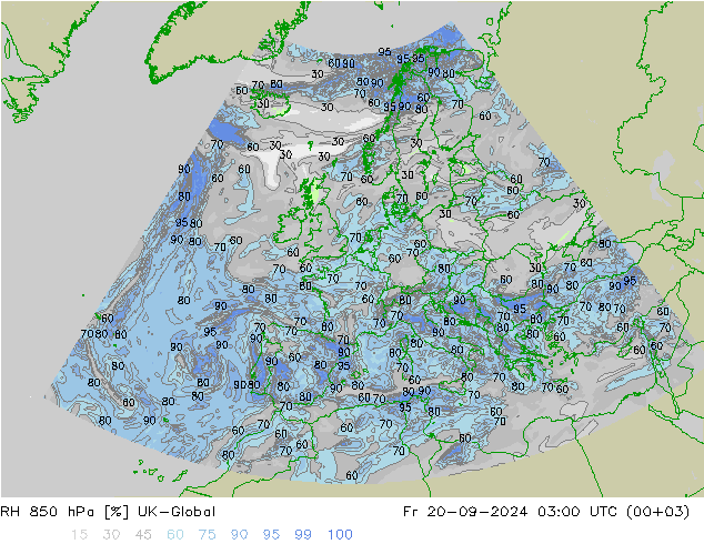 RH 850 hPa UK-Global Fr 20.09.2024 03 UTC