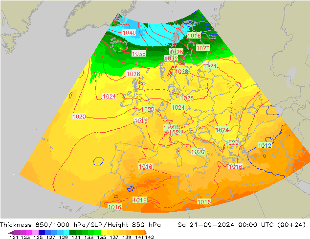 Thck 850-1000 hPa UK-Global So 21.09.2024 00 UTC