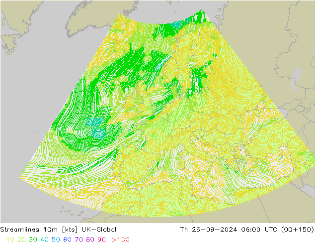 Rüzgar 10m UK-Global Per 26.09.2024 06 UTC