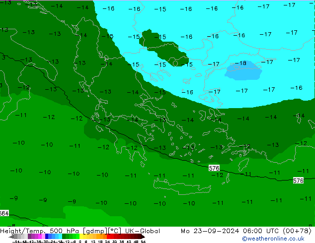 Height/Temp. 500 hPa UK-Global Po 23.09.2024 06 UTC