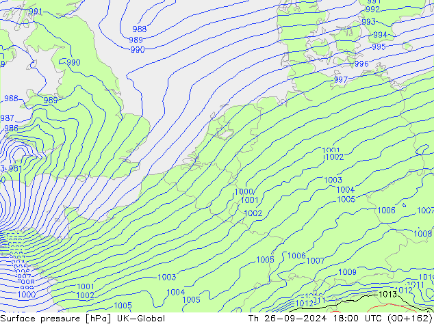 Luchtdruk (Grond) UK-Global do 26.09.2024 18 UTC