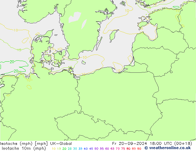 Isotachs (mph) UK-Global ven 20.09.2024 18 UTC