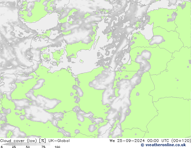 nízká oblaka UK-Global St 25.09.2024 00 UTC
