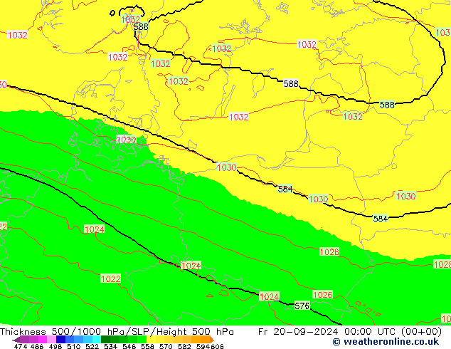 Thck 500-1000hPa UK-Global  20.09.2024 00 UTC