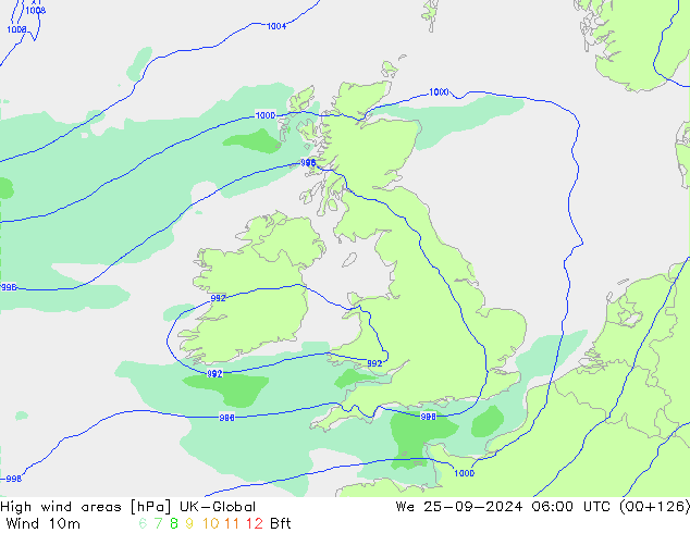 High wind areas UK-Global Qua 25.09.2024 06 UTC