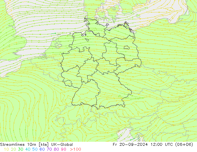 Stromlinien 10m UK-Global Fr 20.09.2024 12 UTC