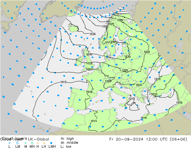 Cloud layer UK-Global Pá 20.09.2024 12 UTC