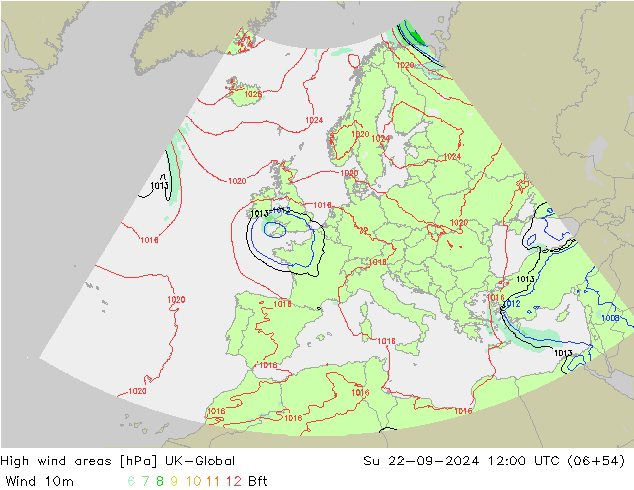 High wind areas UK-Global Ne 22.09.2024 12 UTC