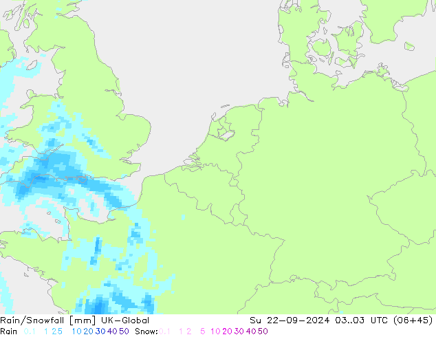 Rain/Snowfall UK-Global Вс 22.09.2024 03 UTC