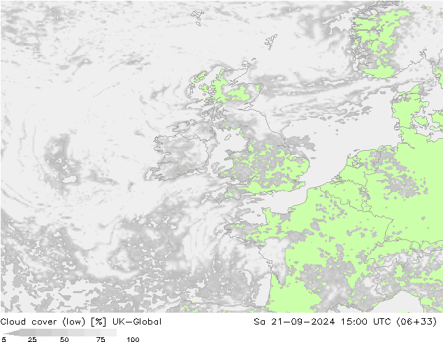 zachmurzenie (niskie) UK-Global so. 21.09.2024 15 UTC