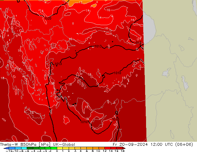 Theta-W 850hPa UK-Global Fr 20.09.2024 12 UTC