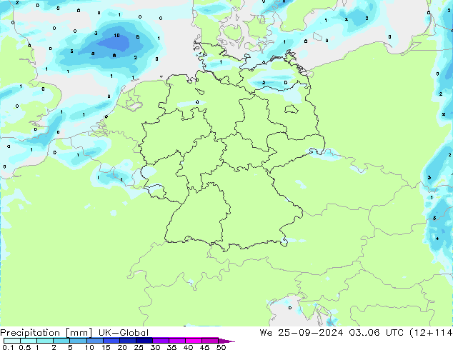 precipitação UK-Global Qua 25.09.2024 06 UTC