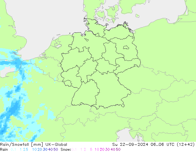 Regen/Schneefall UK-Global So 22.09.2024 06 UTC