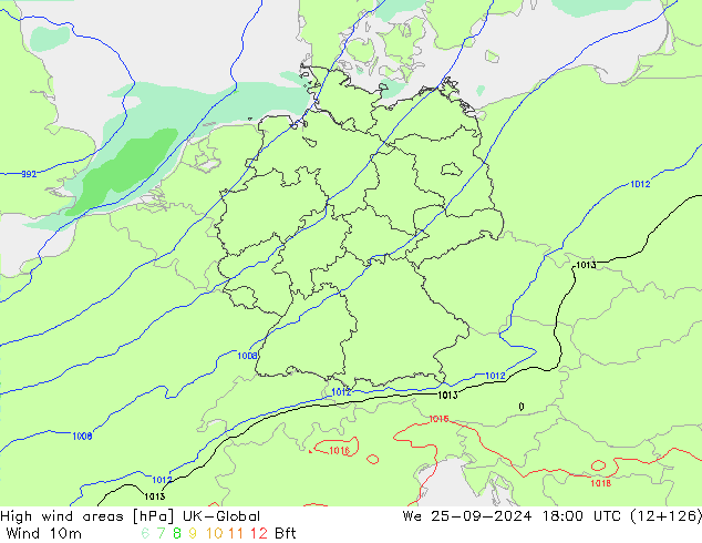 High wind areas UK-Global We 25.09.2024 18 UTC